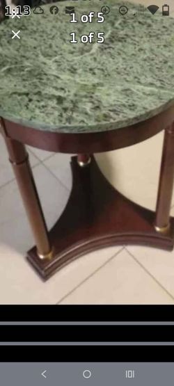 Vintage Bombay Company Regency-Style Accent Table With Green Marble Top