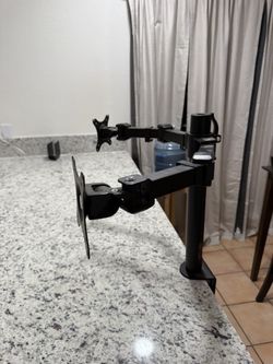 Dual Monitor Desk Mount – Insignia Adjustable Arms (Up to 30”)