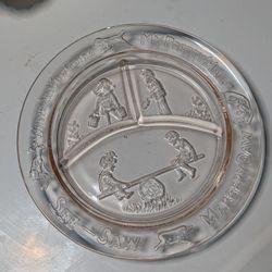 Depression Glass Nursery Rhyme Dish Set