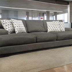 Dark Charcoal Gray Bonaterra 98” Modern Sofa by Living Spaces