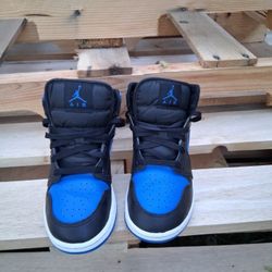 Nike Air Jardan 1 Mid Black And Royal Blue
