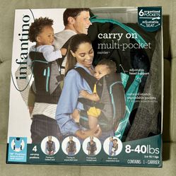 Infantino Carry On Multi-Pocket Gray Baby Carrier 8-40 lbs