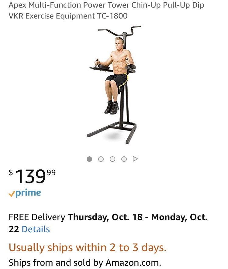 Dip Bar / Pull Up / Abs Leg Raises Station (Apex Power Tower)
