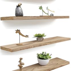 48 Inch Light Wood Floating Shelves