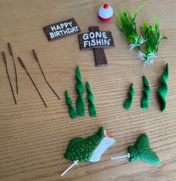 Gone Fishing plastic cake toppers