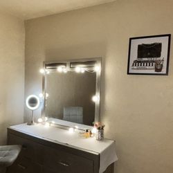 Full Size Bed Frame + Vanity w/ Chair - Must Go!