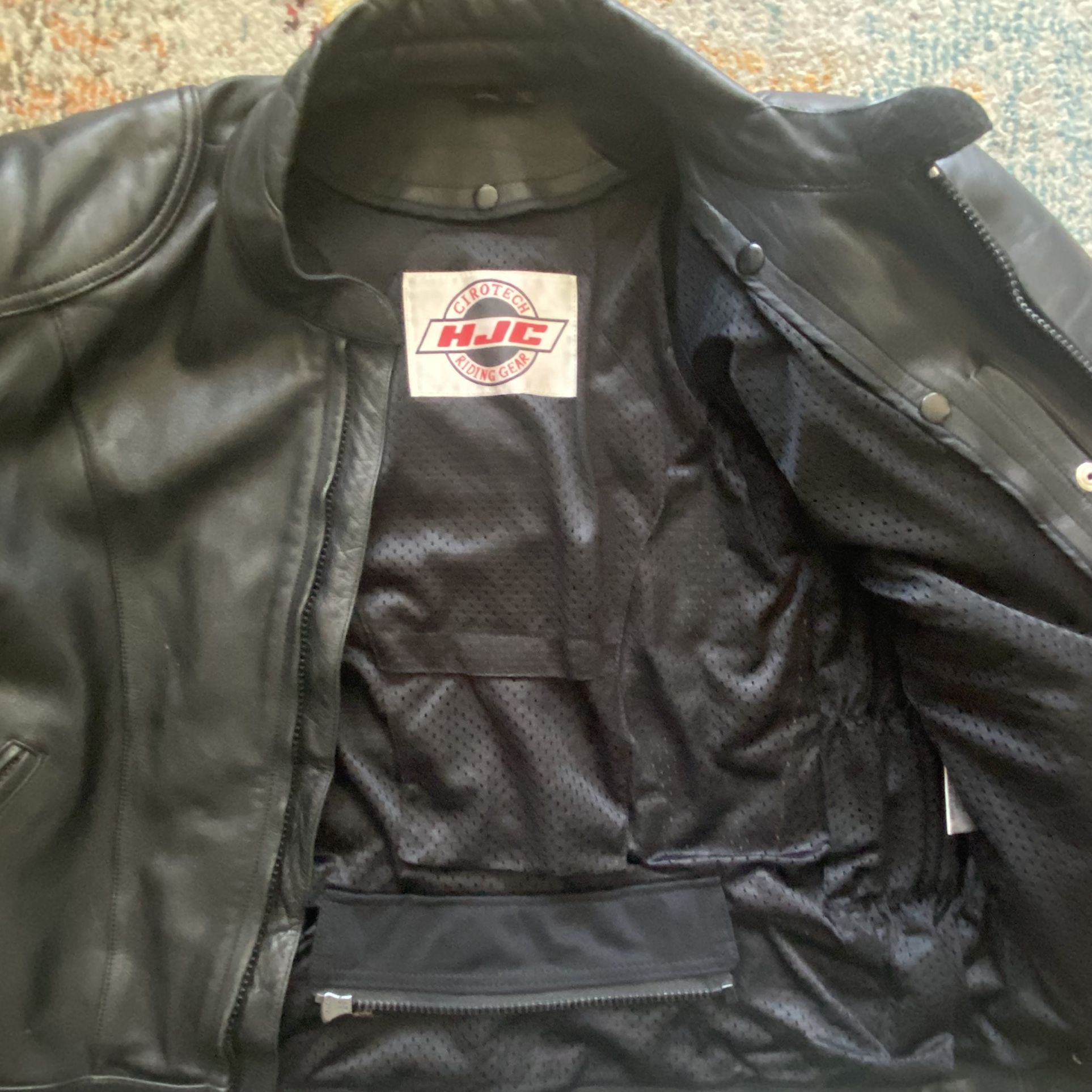 Heavy Duty Black Leather Biker Jacket