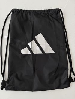 adidas Linear Gym Sack Drawstring Bag Black White Logo - New