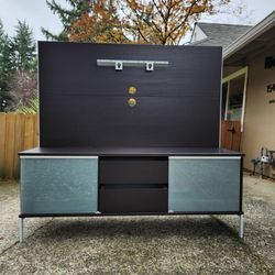 Black IKEA TOVO TV/Media/Storage Console w/ Drawers & TV Mount!