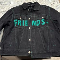 VLONE Friends Green Denim Jacket Sz L New