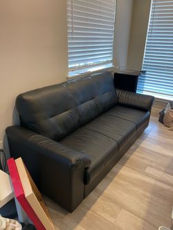 Pleather Couch - Black