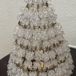 Vintage White Beaded Safety Pins Christmas Tree