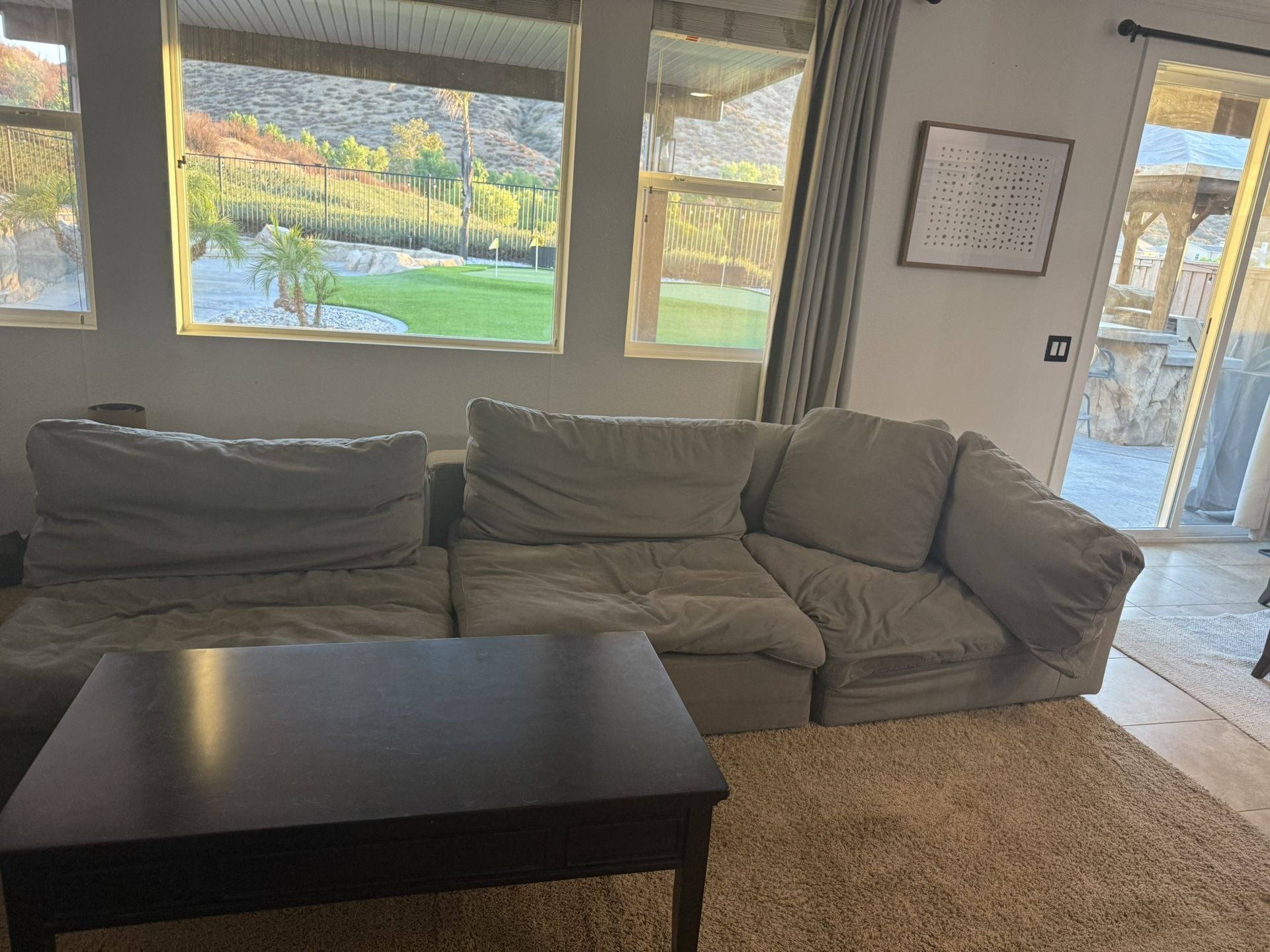 Cloud Grey Couch 3 Parts