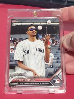 Victor Wembanyama Throws First Pitch 2023 MLB TOPPS NOW #472