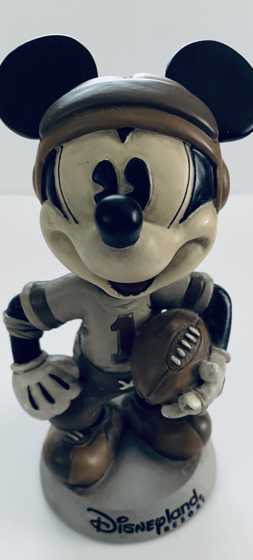 Mickey Mouse Bobble Head Figurine Football Walt Disney World RARE 8 1/2" 