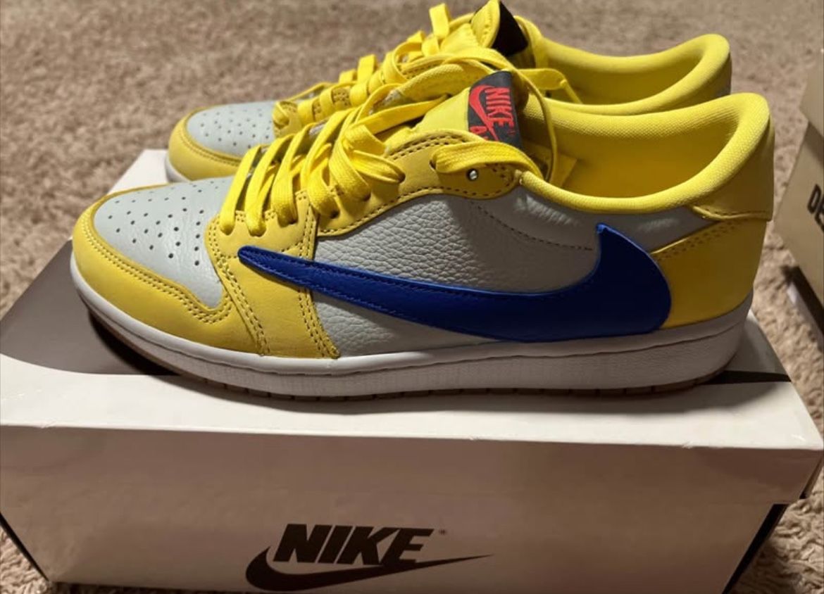 TRAVIS SCOTT AIR JORDAN 1 LOW OG SP WMNS SIZE 10 CANARY
