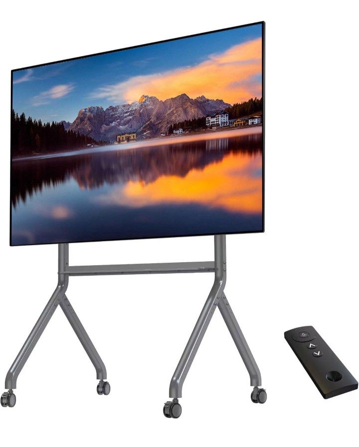 Heavy-Duty Motorized TV Cart for 75-90" Screens & Smart Boards