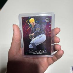 Paul Skenes Leaf Trinity 2023 Steel Pink Laser /25