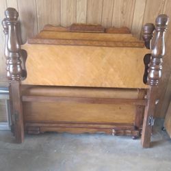 Beautiful Vintage Bed with rails; dresser with mirror.