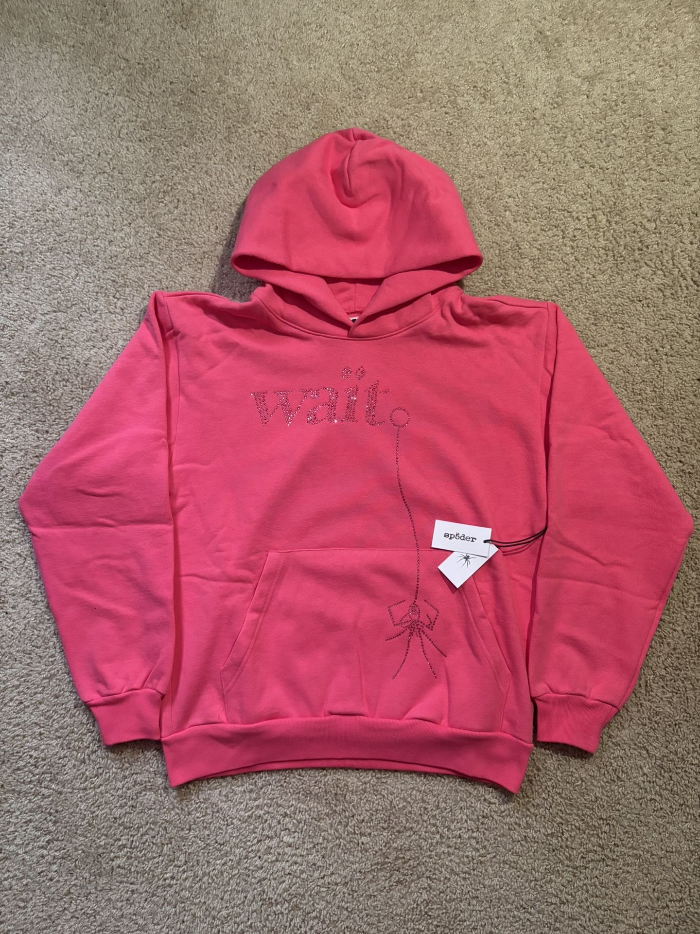 Sp5der Wait Pink Hoodie
