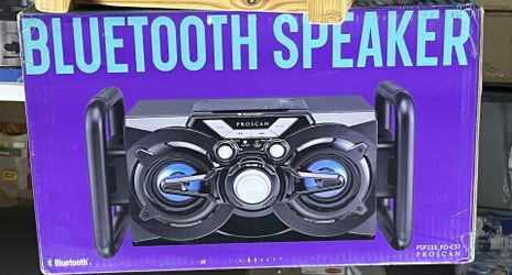Proscan PSP333 PSP333 Portable 6-Watt-RMS Bluetooth Rechargeable Speaker with FM Radio and LED Lights
