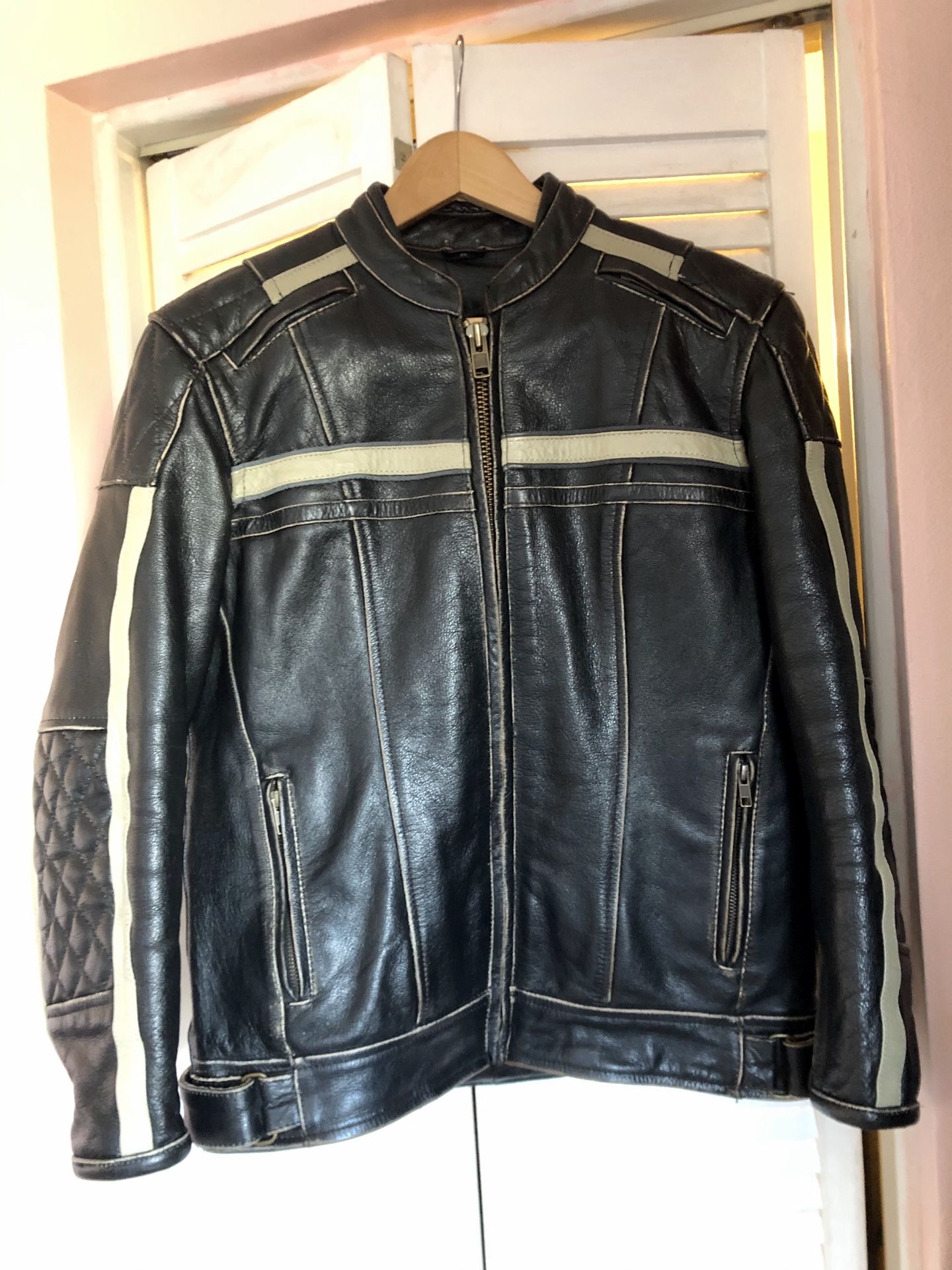 Leather Motorcycle Jacket Womens Medium