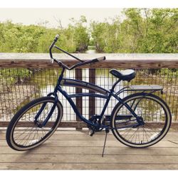 Beach Cruiser Bicycle Mens Kulana Navy Blue