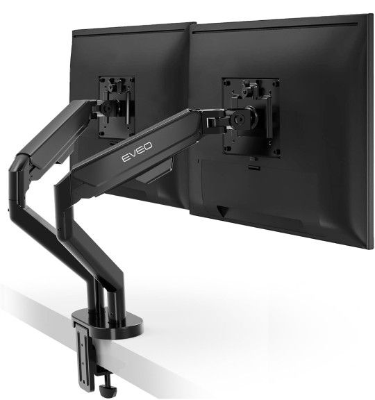 Premium Dual Monitor Mount Vesa Bracket 14-32” Full Motion, Adjustable Height