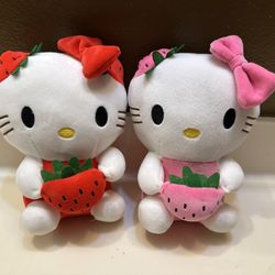 New Strawberry Hello Kitty Plushies Bundle
