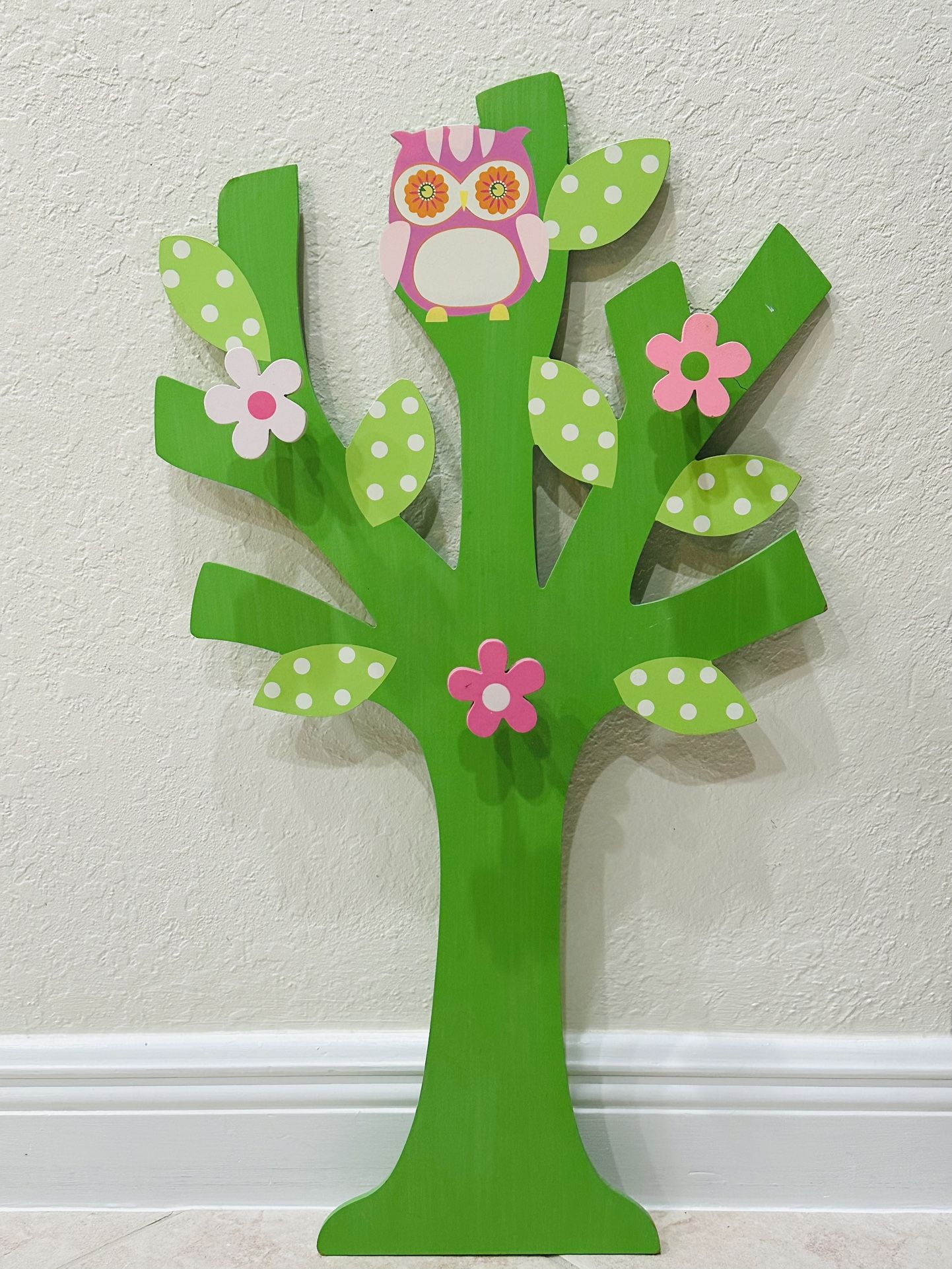 Kids Room Rack/ Clothes Hanger Hand  Painted Tree Flowers And Owl