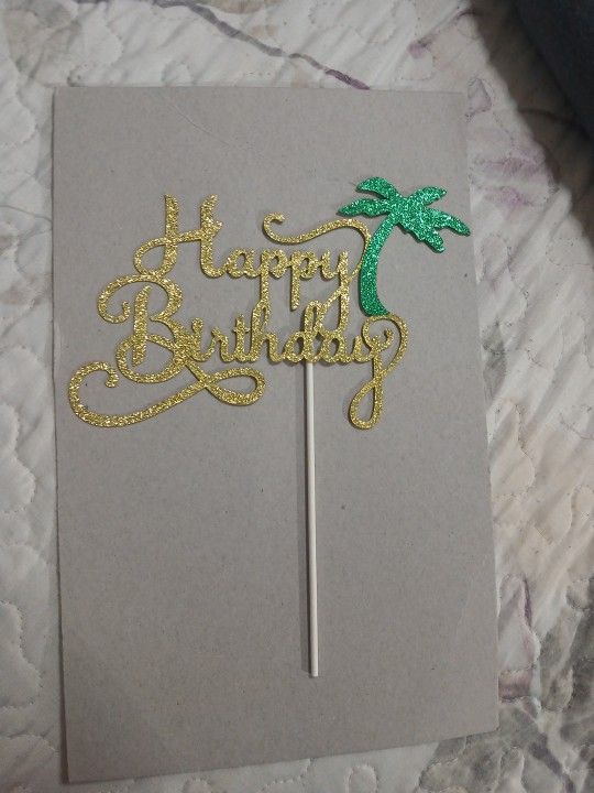Happy Birthday Cake Topper Hawaii Theme 