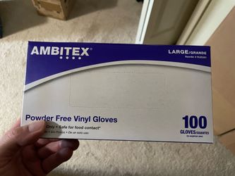 Ambitex vinyl gloves are powder free size large