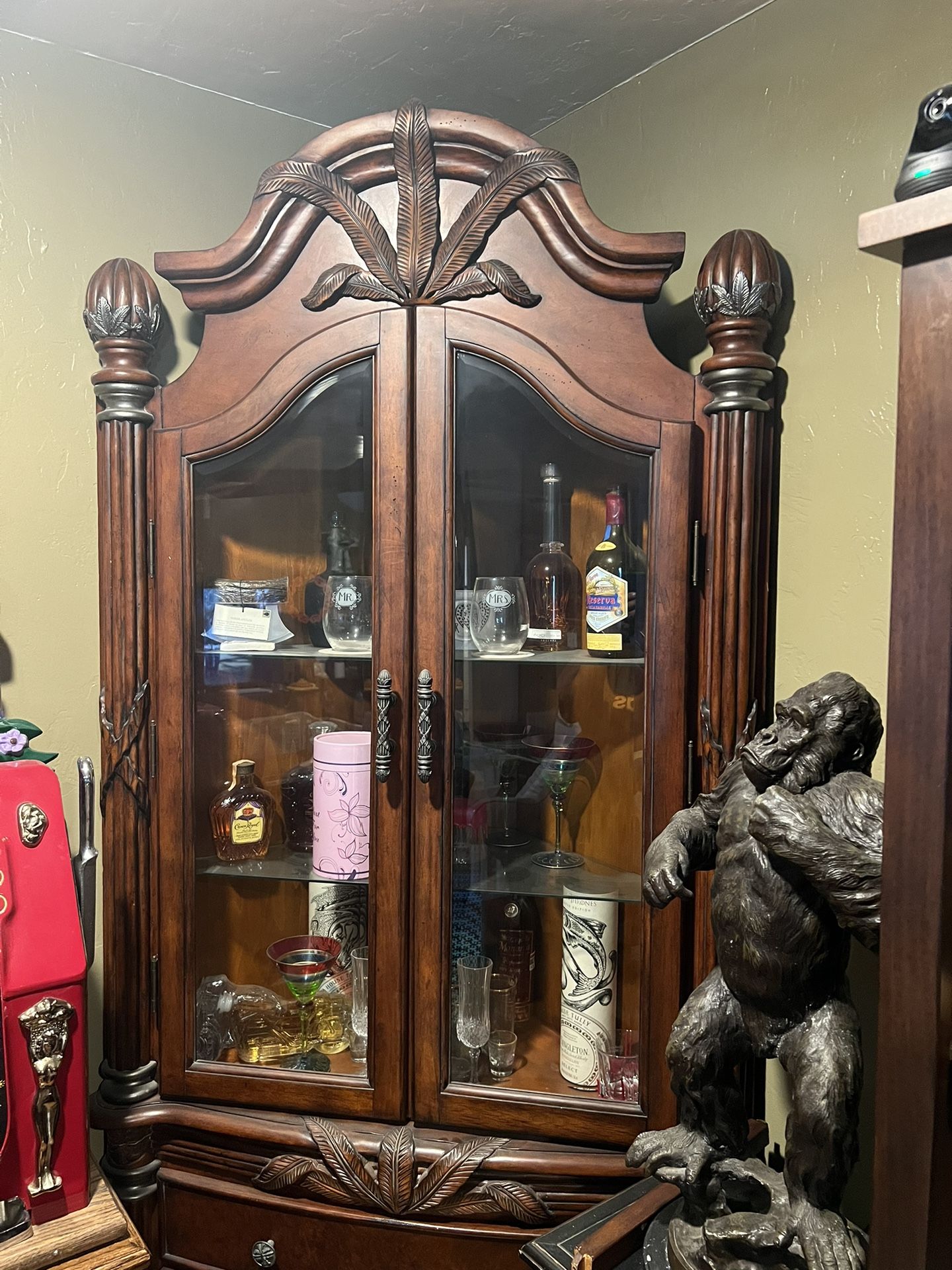 Havana Cove China Bar Hutch Corner Cabinet