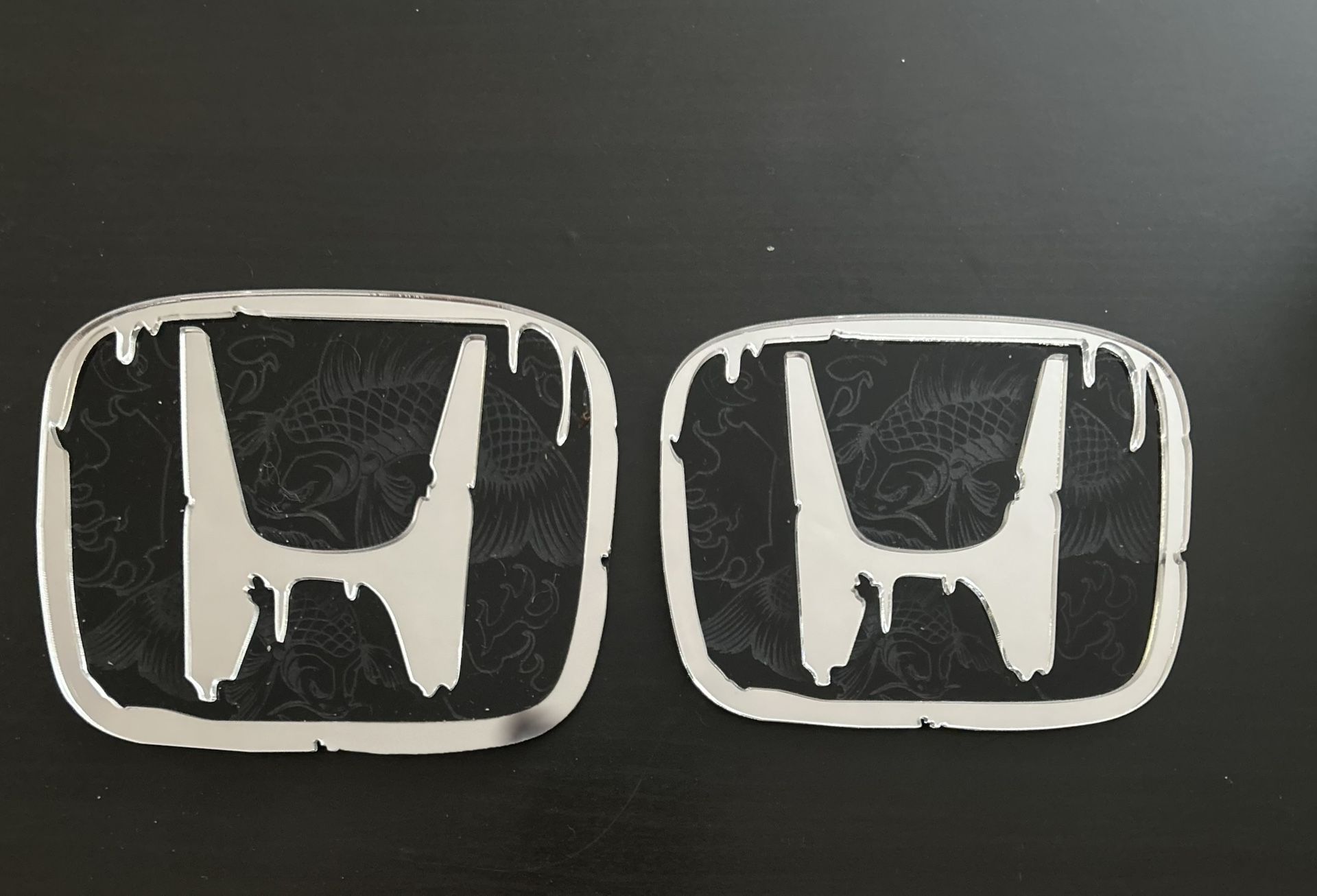 Custom engraved acrylic honda civic badges