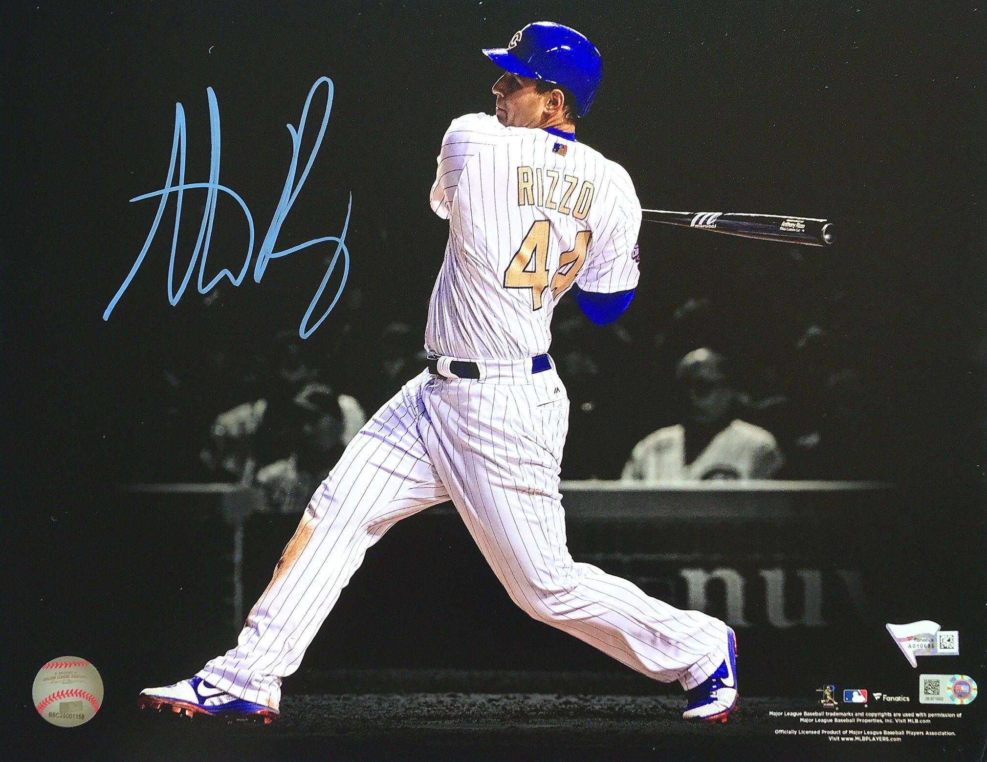 Anthony Rizzo Chicago Cubs Signed 11x14 Photo 2016 World Series Autograph —MLB + Fanatics COA