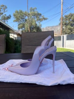 Christian Louboutin Hot Chick Slingback Lilac Patent Leather Heels Size 38.5