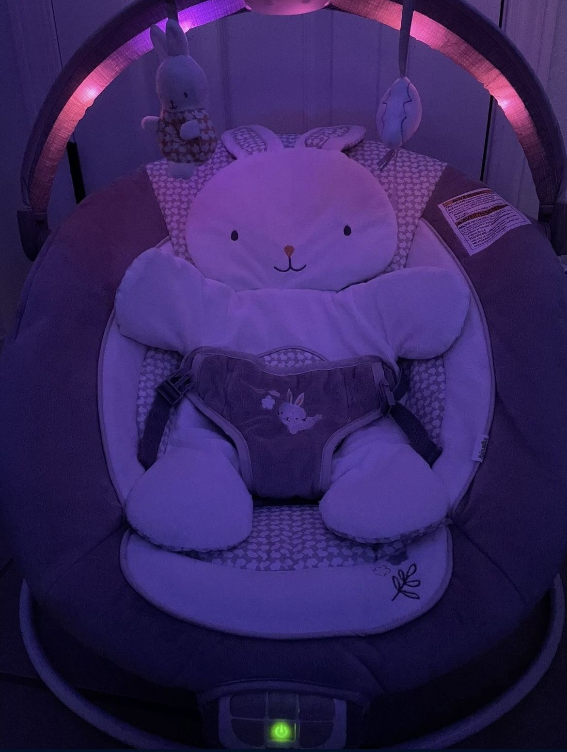 Ingenuity InLighten Baby Bouncer Seat, Light Up Toy Bar & Bunny Tummy Time Pillow Mat