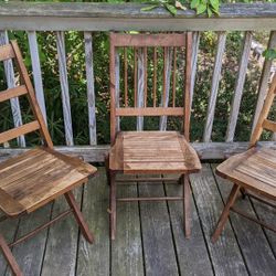 3 Antique Wooden Chairs. 