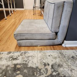 Gray Suede Convertible Flip Chair