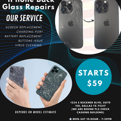 iPhone Back Glass repairs- Screen fixings,Battery, Charging Port,Water Damage - Don't Worry We got you covered - Starting from $59