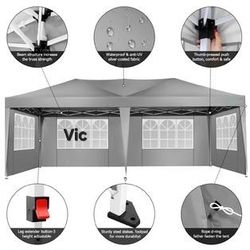 10x20 Pop Up Canopy Tent with Removable Sidewalls Waterproof Commercial Instant Shelter Outdoor Gazebo Party Tent Protabl