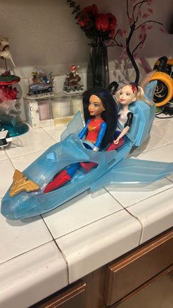 DC Super Hero Girls Wonder Woman Doll and Invisible Jet Vehicle Set Mattel NEW