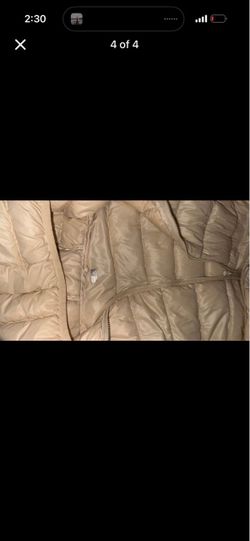 Tan Puffer Jacket with Zip Closure