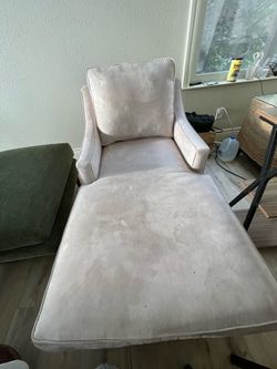 Long White Chair - soft fabric