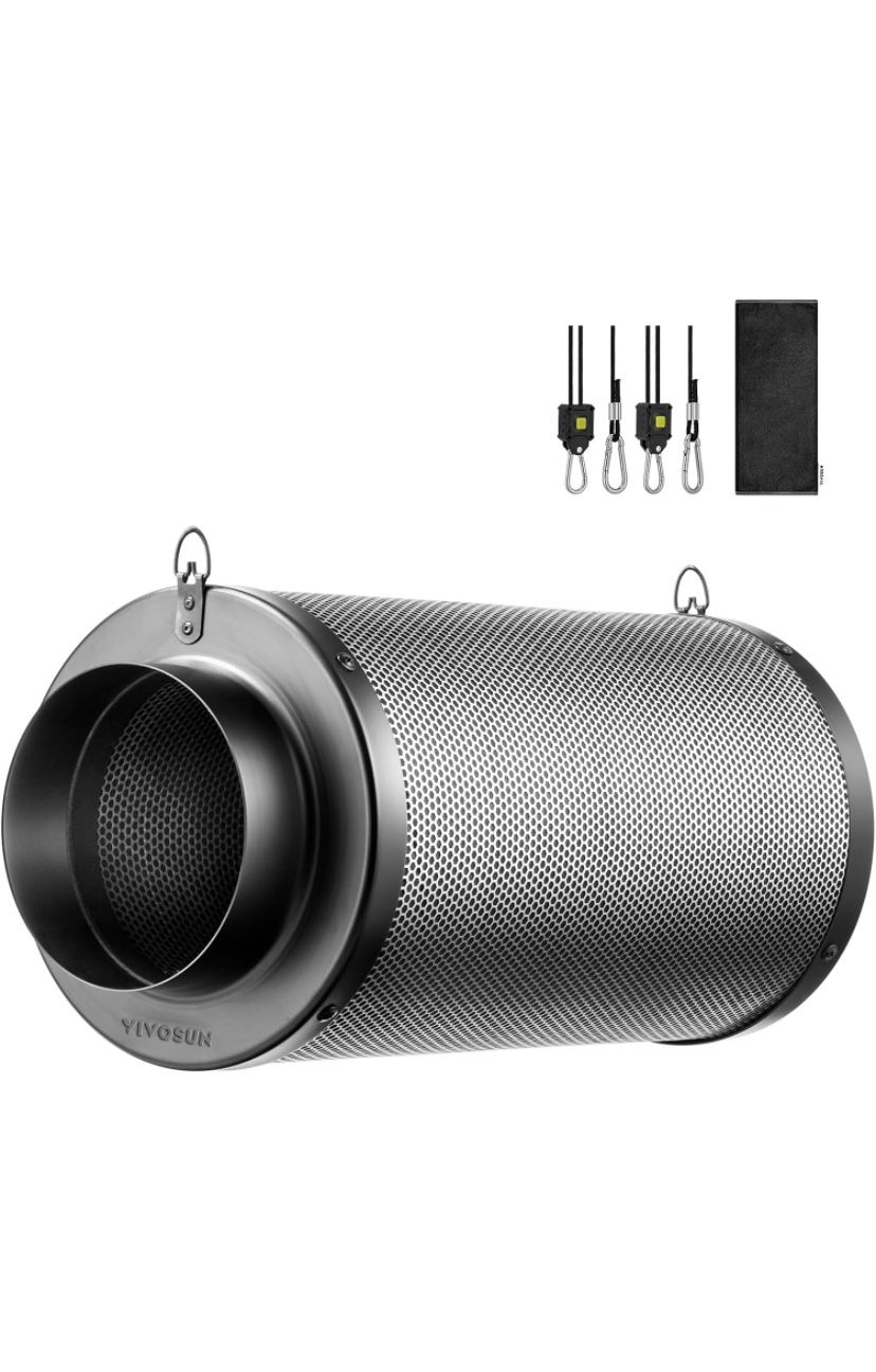 VIVOSUN 4 Inch Air Carbon Filter Smelliness Control with Australia Virgin Charcoal for Inline Fan, Grow Tent Smelliness Scrubber, Pre-Filter Included,