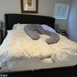 King Bed Frame, Mattress And Box Spring