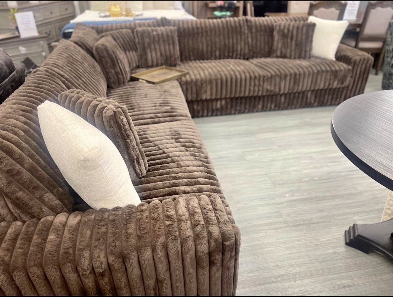 Brown L Shape Sofa Sectional
