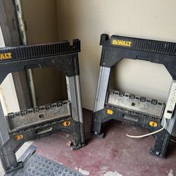 2 Dewalt 33 in. H Metal Folding Sawhorse with Adjustable Legs