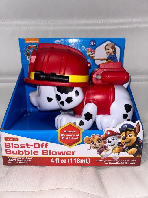 Nickelodeon Paw Patrol Blast Off Bubble Blower Machine - Marshall - NEW