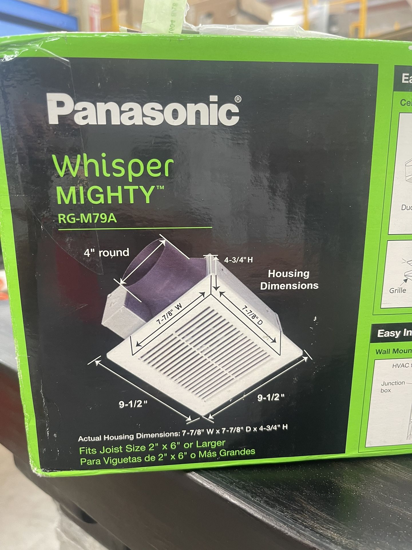 Panasonic Whisper Mighty Pick-A-Flow 70/90 CFM Ceiling/Wall Bathroom Exhaust Fan, Energy Star with 9 in. x 9 in. Grille Footprint